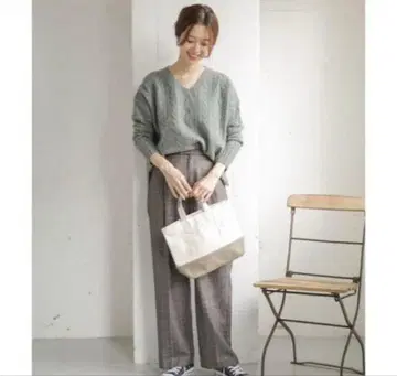 어반 리서치 도어스 해밀턴 아란 케이블 니트 그린