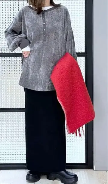 [ 미사용 새상품 ] LEPSIM 도킹 헨리 풀오버 그레이