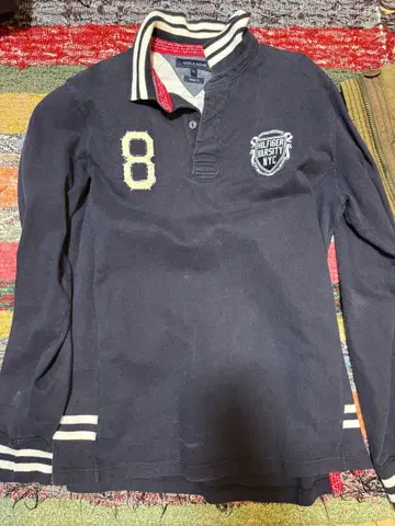 네이비 긴팔 피케 셔츠 라거 셔츠