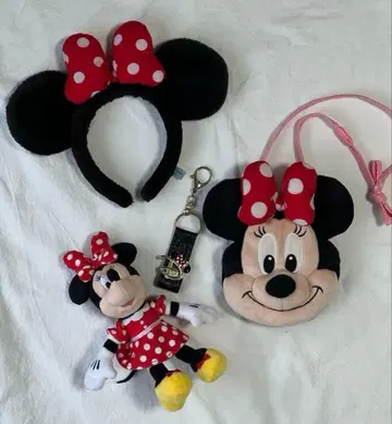 무료배송 미니 마우스 머리띠 백 봉제 인형 키링 세트