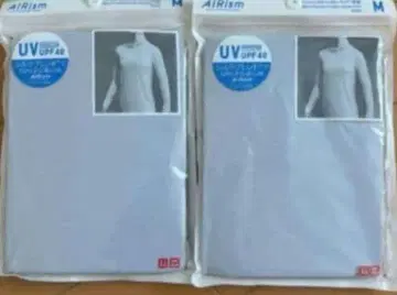 에어리즘 uv컷 크루넥 t 긴팔 m 유니클로 UNIQLO 블루