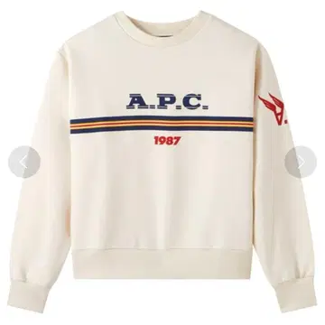 미사용급 A.P.C 아페쎄 코튼 맨투맨 로고 자수 긴팔