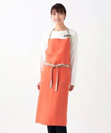[ 택 포함 ] 린넨 에이프런 오렌지