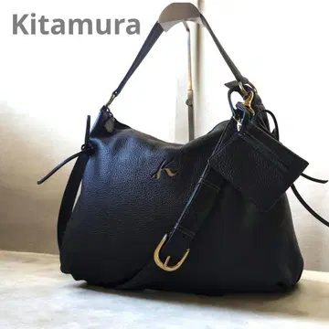 새상품급 키타무라 대용량 2WAY 주름 가죽 숄더백 K로고