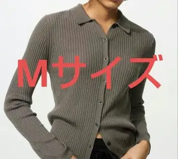 메리노 블렌드 리브 폴로 가디건 그레이 M 유니클로