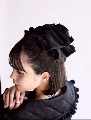 lilLilly Starry 리본 스크런치 블랙