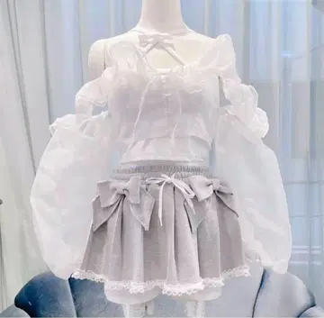 lilLilly 2way 오간자 프릴 암 뷔스티에