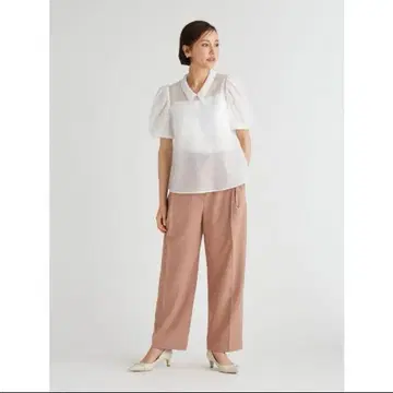 벨트 포함 와이드 턱 테이퍼드 팬츠 CWFP234087 여성용