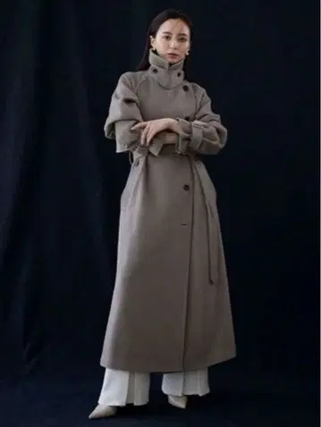 anuans 울 트렌치코트 ( KHAKI GREY )