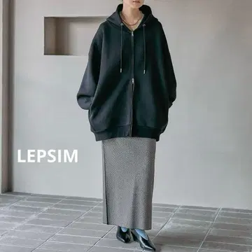 LEPSIM 퍼프 에어 ZIP BIG 후디 [ 새상품 미사용 ] 블랙