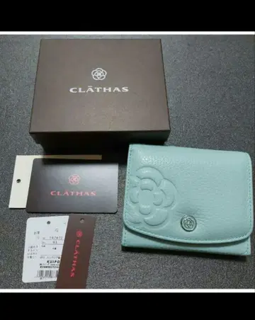 새상품급 클레이 사스라뒤레 접이식 지갑 블루 천연 가죽