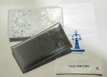 황궁 장지갑 한정판 천연 가죽 실버 국화 문양 지갑 인기