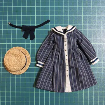 PNM 캉캉 모자 & 추억의 세일러 원피스 set (블루)