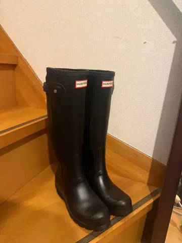 HUNTER 블랙 장화 레인부츠 롱 부츠 uk3 22.5 22