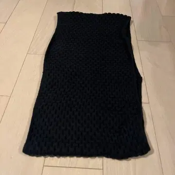 블랙 니트 머플러 와플 편직 남성용 여성용