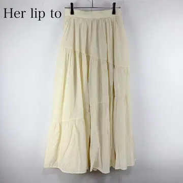새상품급 Her lip to 비대칭 캉캉 스커트 S 에크루