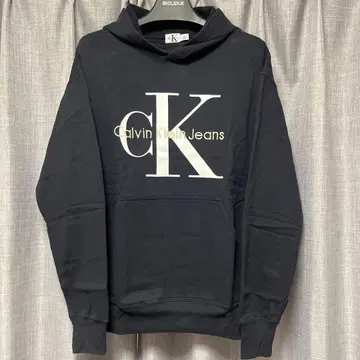 Calvin Klein 로고 후디 풀오버 후드티 L 다크 네이비