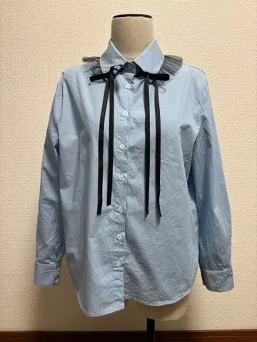 시스터제인 sisterJane 리본 셔츠 블라우스 블루 스카이블루