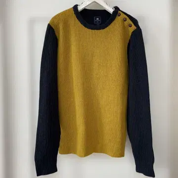 Mitsumine 바이컬러 크루넥 니트 L
