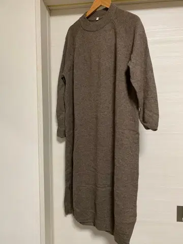 무인양품 야크 함유 모크넥 니트 원피스 브라운 XS