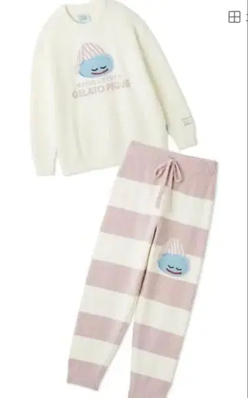 드래곤 퀘스트 젤라또피케 베비모코 풀오버 & 보더 롱 팬츠