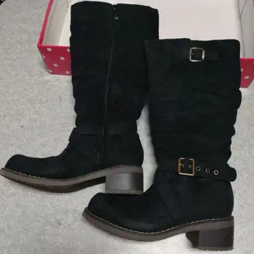 블랙 스웨이드 롱 부츠 LL 사이즈