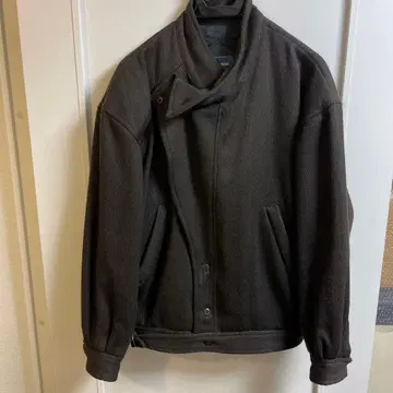 테트옴 헤링본 브라운 블루종 자켓 코트