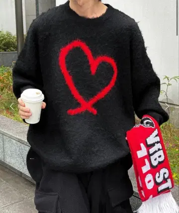 [ Perushu ] 페르슈 모헤어 라이크 모듬 자카드 니트 L