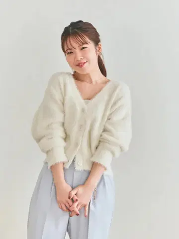 COHINA 페더 V넥 가디건