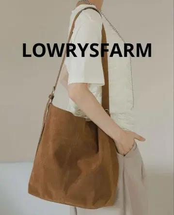 LOWRYSFARM 미들 원숄더 BAG 브라운 스웨이드