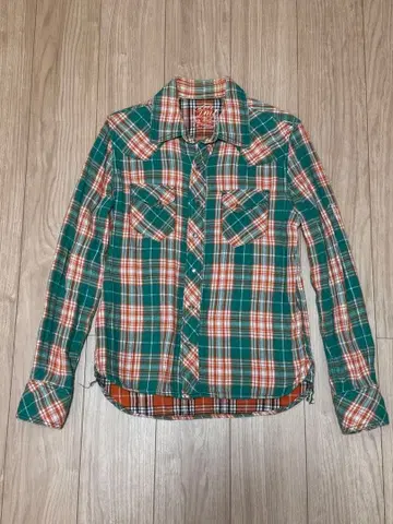 TMT 체크 셔츠 기무라 타쿠야 레어 HERO 그린 버팔로 거즈