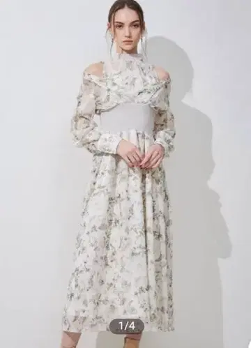 MERCURYDUO 수채화 플라워 허리 리브 카슈쿨 원피스