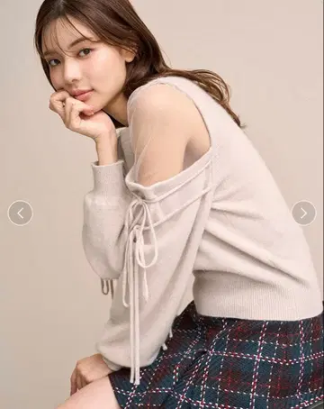 시스루 숄더 니트 풀오버