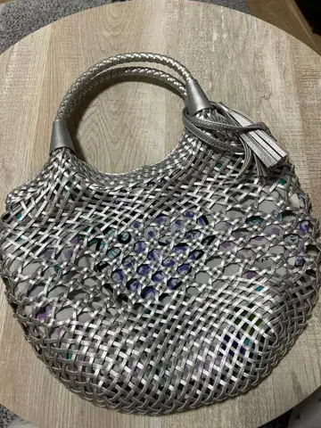 실버 뜨개질 디자인 핸드백