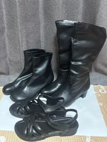 3종 세트 노브랜드 롱 숏부츠 + 샌들 24.5cm