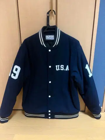 Champion 바시티 자켓 네이비 U.S.A. 19