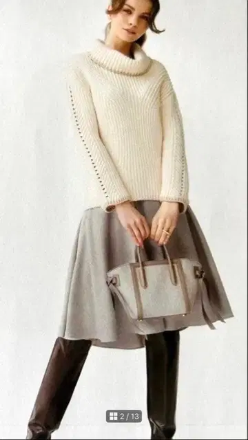 새상품급 폭시 니트 탑 캐러멜 와플