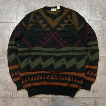 이탈리아제 GIANFRANC RUFFINI 레트로 올 패턴 니트 스웨터