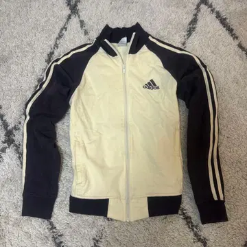 adidas 집업 트랙 자켓 크림/보라색