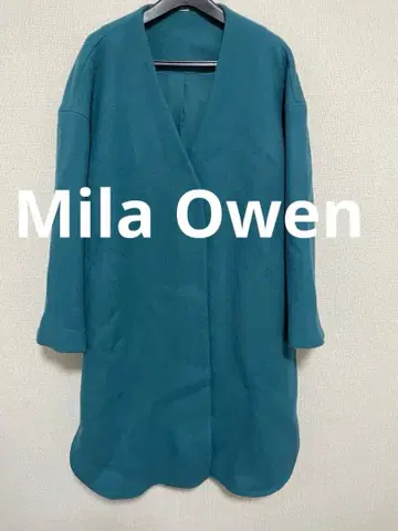 M18101 미라 오웬 셔츠 커브 노카라 코트 울 코트 그린 1