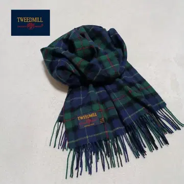 TWEEDMILL 퓨어 라무 울 100% 체크 스톨 대형 무릎 담요