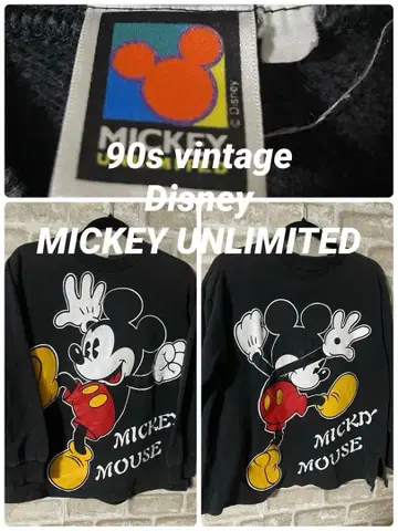 빈티지 90s MICKEY UNLIMITED 남성용 L 상당 맨투맨