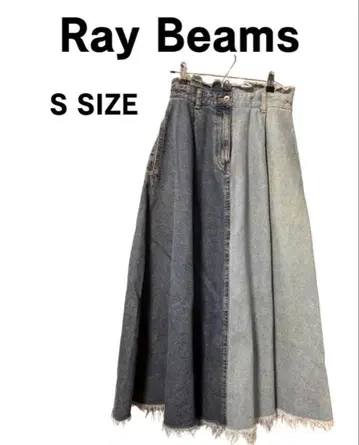 [ 가격 인하 ] Ray Beams 데님 롱 스커트 바이컬러 S 사이즈