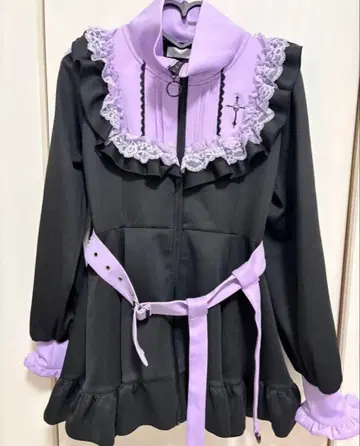 DearMyLove 십자가 자수 프릴 시스터 저지 원피스