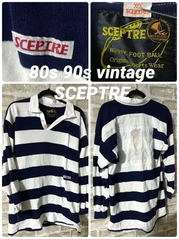 빈티지 80s 90s SCEPTRE 남성용 XO 긴팔 라거 셔츠