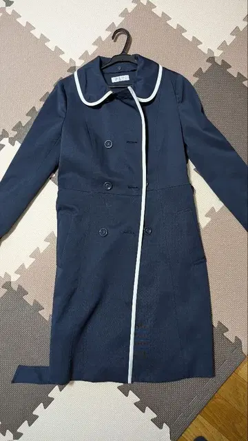 [ 하자품 ] OFUON 네이비 트렌치코트 38