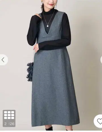 아베베 [ 세탁 가능 ] 트위드풍 점프 스커트