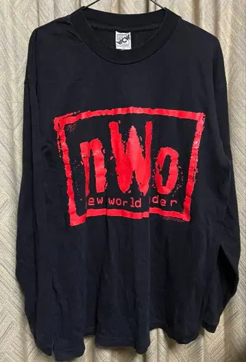 초레어! 울프 팩 nWo 롱 슬리브 T셔츠 WCWWWE 프로레슬링 극상품
