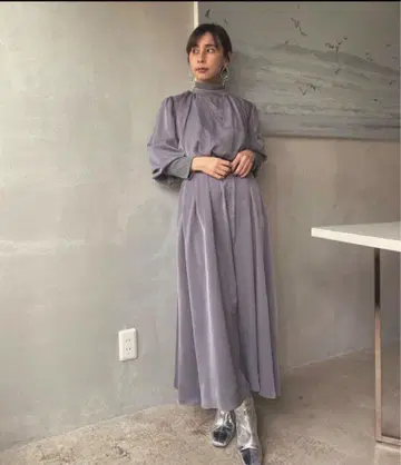 아메리빈티지 벌룬 슬리브 리브 드레스 원피스