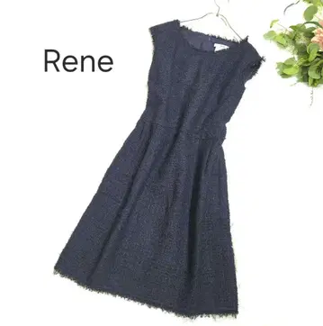 Rene 르네 36 TISSUE 트위드 원피스 포멀 반팔 플레어